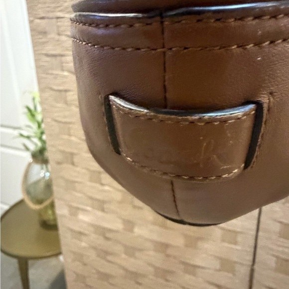 COACH Alexandra Chain Brown & Camel Leather Large Tote HandBag - Picture 4 of 9